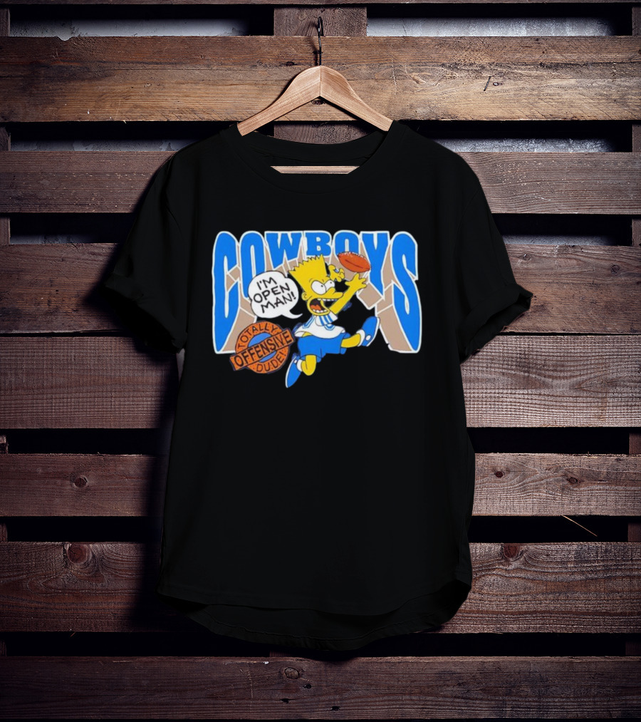 The Simpsons Bart Cowboys I'm Open Man Totally Offensive Dude T-Shirt