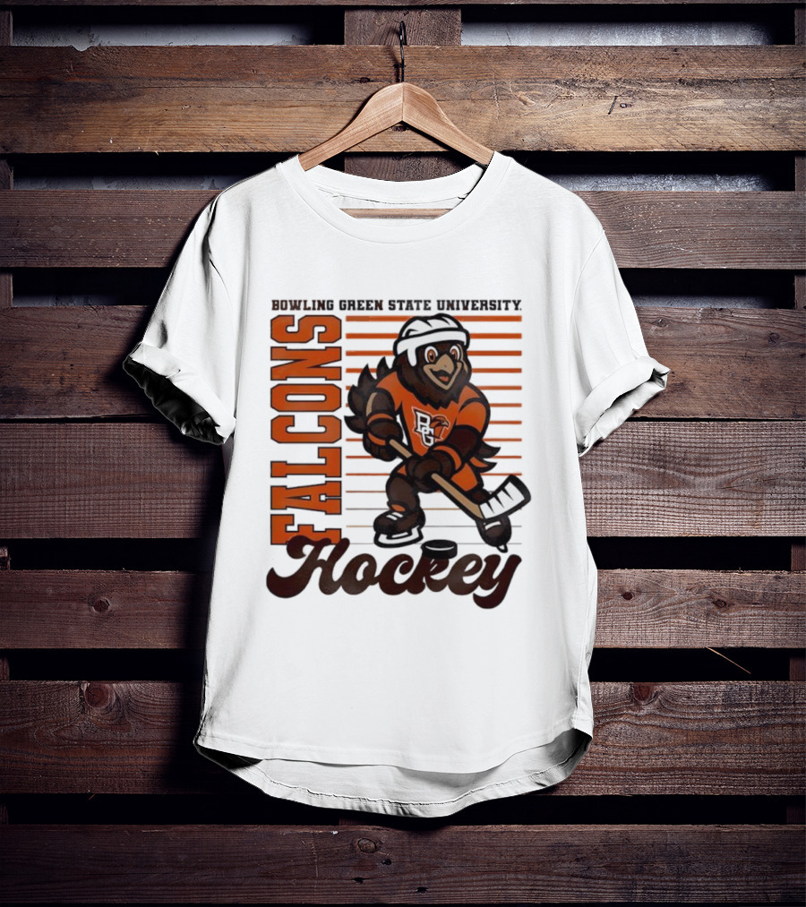 Bowling Green Falcons Freddy Falcon Hockey BG Mascot T-Shirt