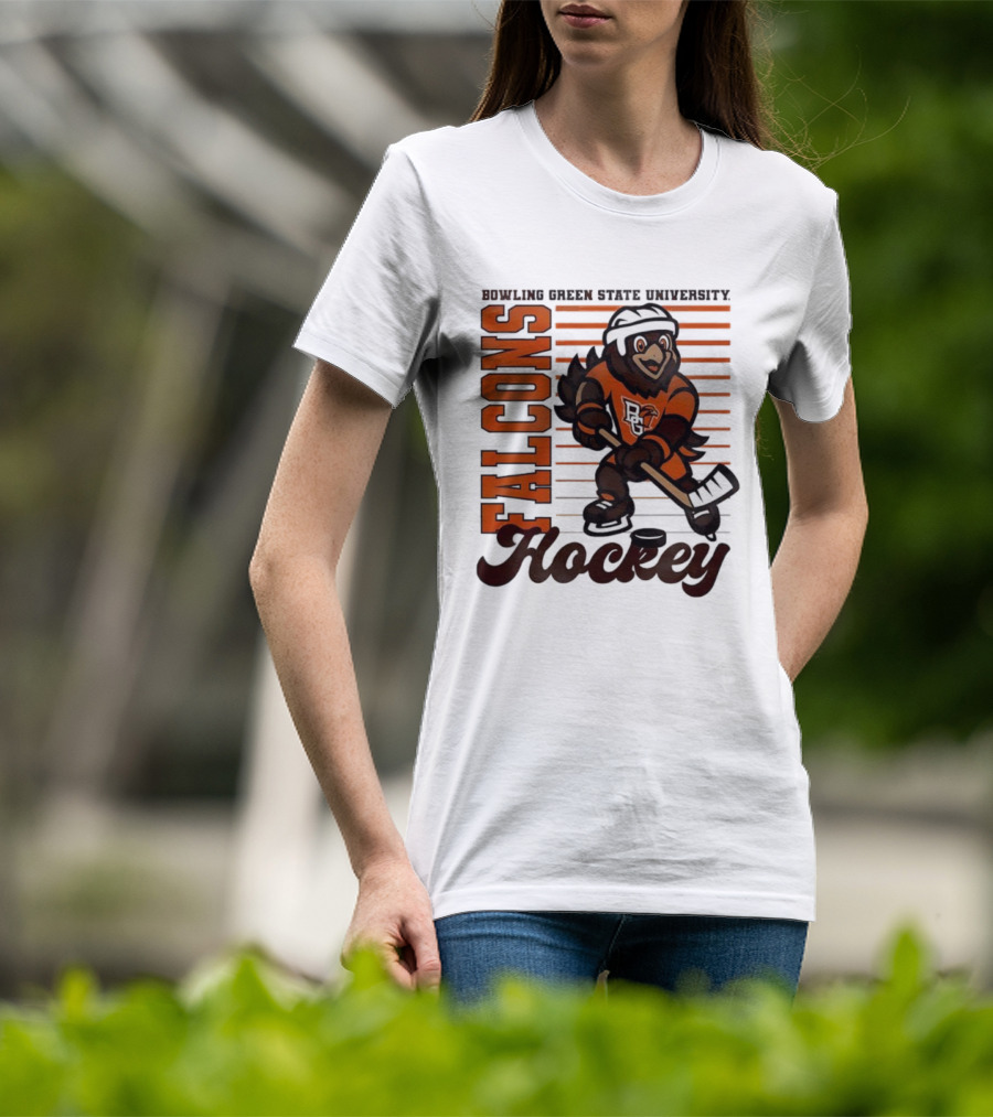 Bowling Green Falcons Freddy Falcon Hockey BG Mascot T-Shirt