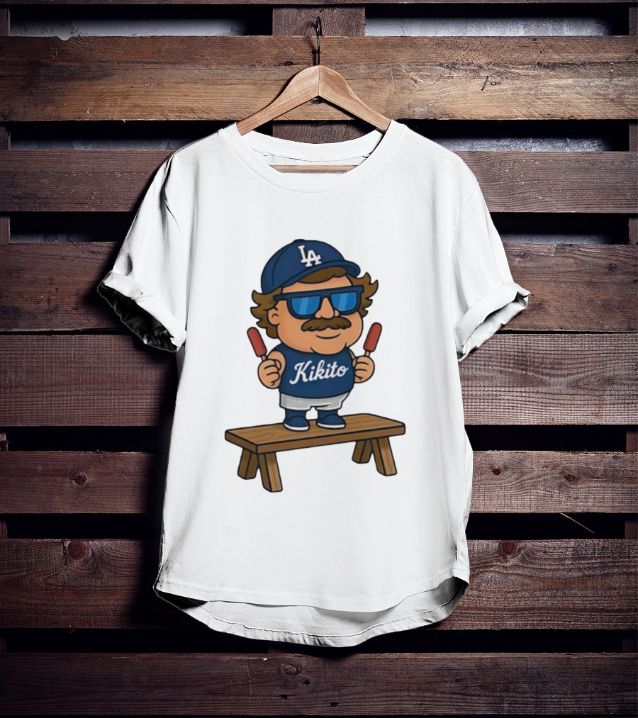 Kikito Popsicles LA Cap Character With Sunglasses And Mustache T-Shirt