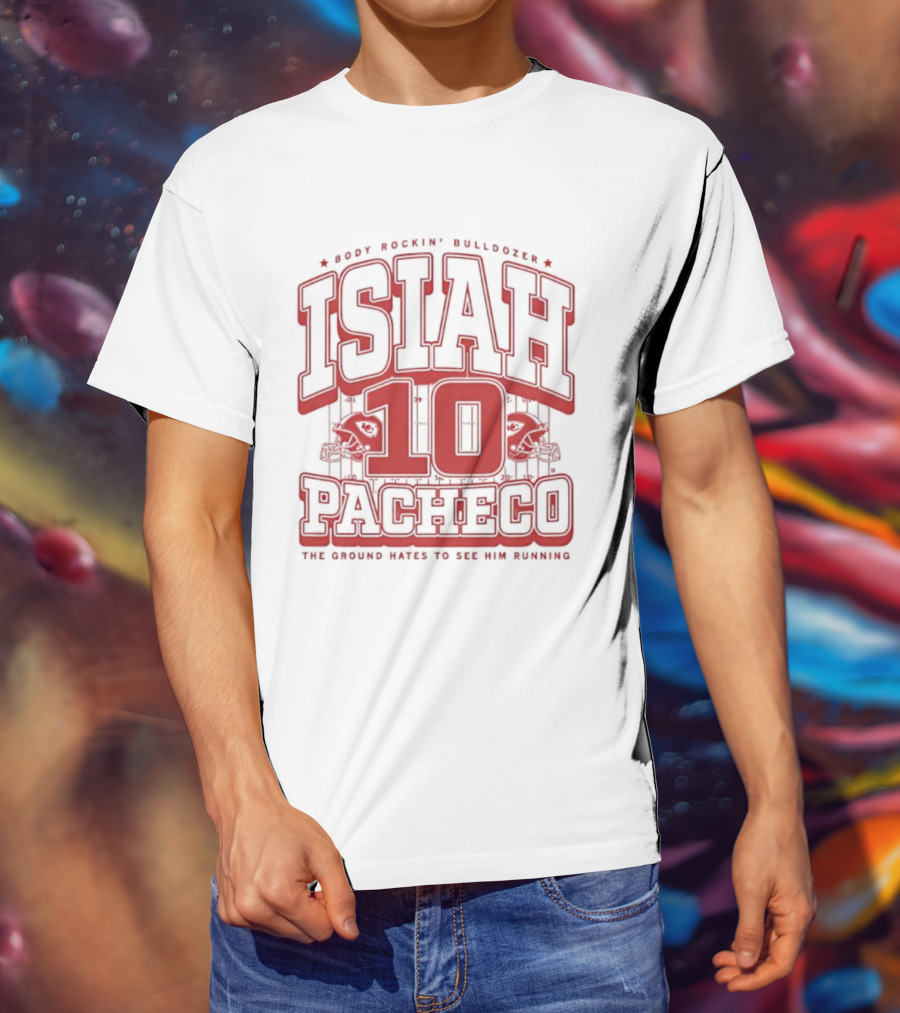 Isiah Pacheco 10 The Ground Hates To See Him Running Max Football Bulldogs T-Shirt