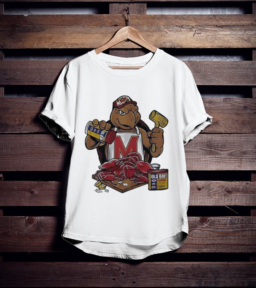 Maryland Terrapins Testudo Old Bay Crab Picking Maryland Pride T-Shirt