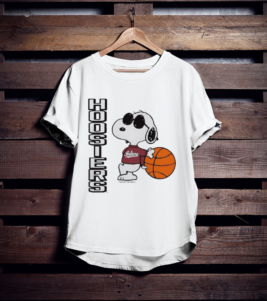 Indiana Hoosiers Peanuts Joe Cool Snoopy Basketball Fan Apparel T-Shirt
