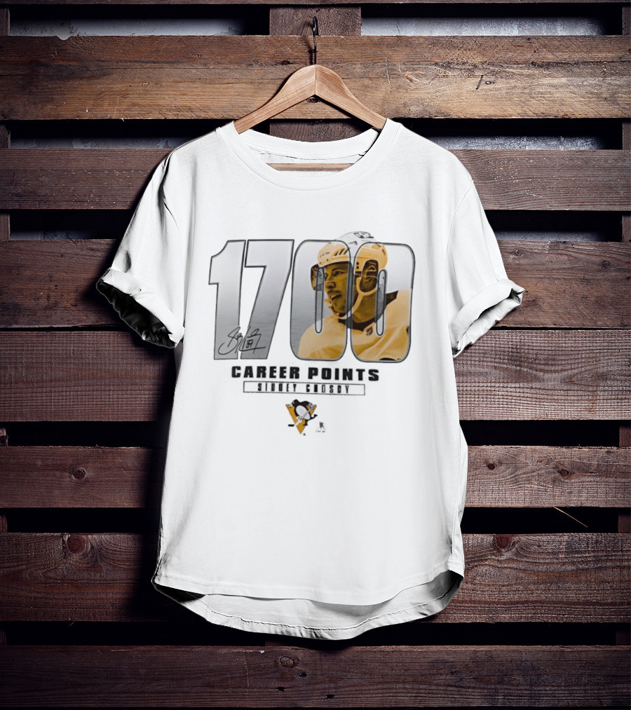 Sidney Crosby 1700 Pittsburgh Penguins Achievement Signature T-Shirt