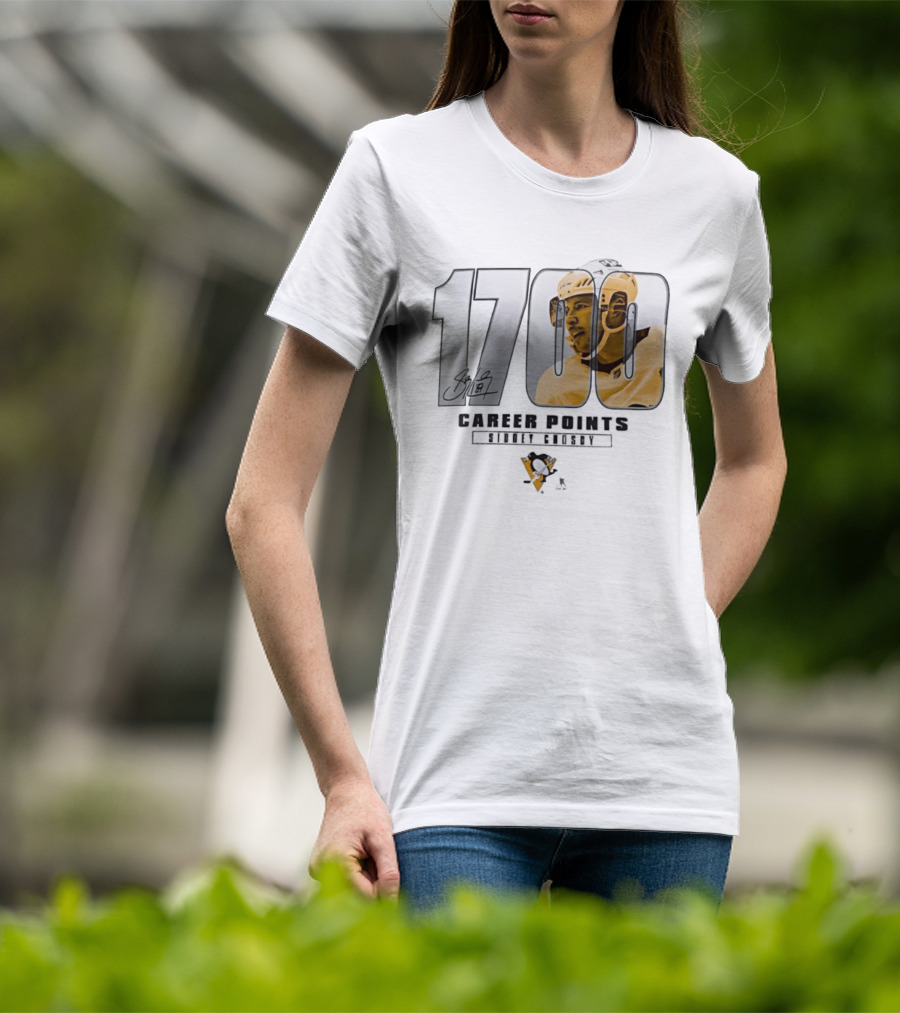 Sidney Crosby 1700 Pittsburgh Penguins Achievement Signature T-Shirt