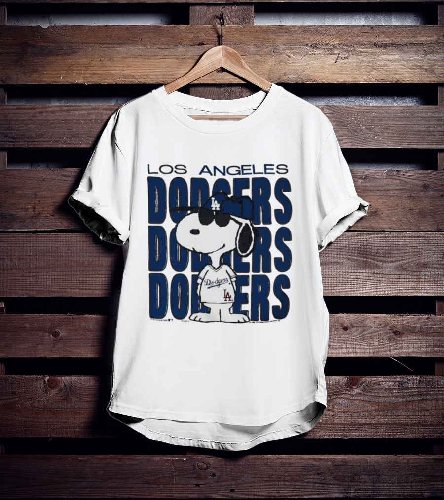 Snoopy Los Angeles Dodgers Jersey Vintage Style T-Shirt