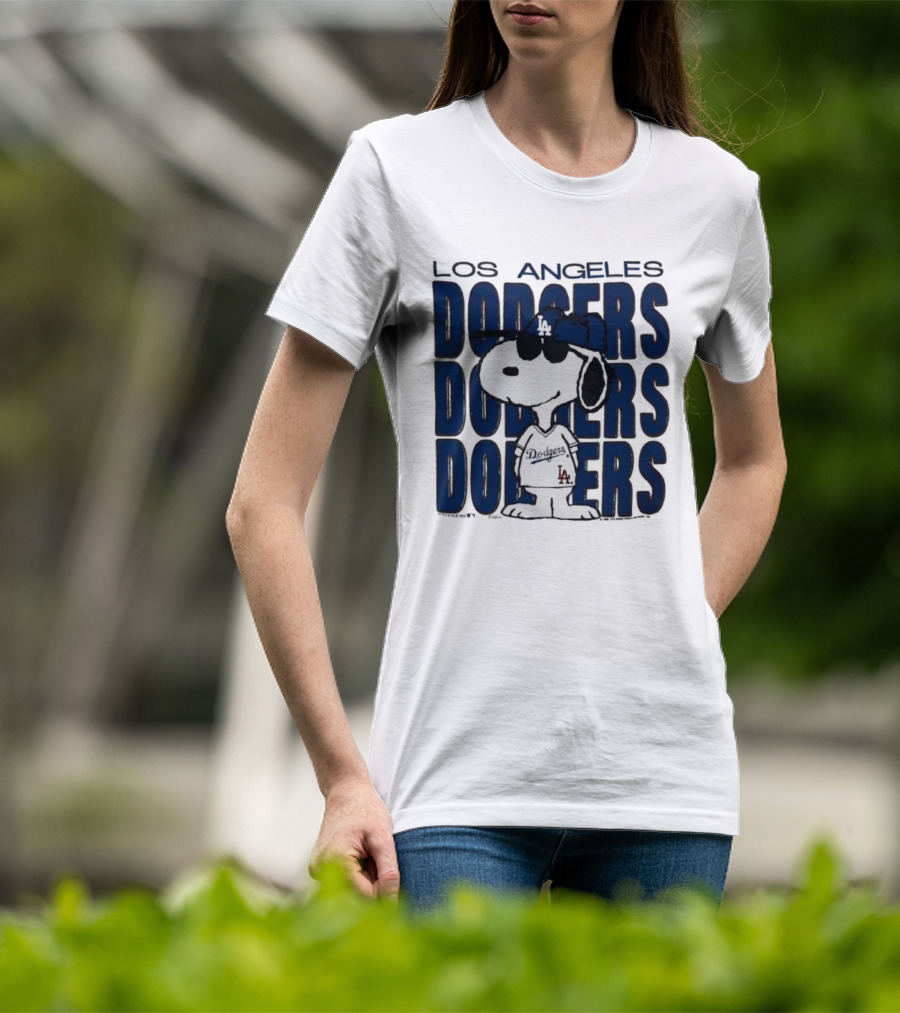 Snoopy Los Angeles Dodgers Jersey Vintage Style T-Shirt