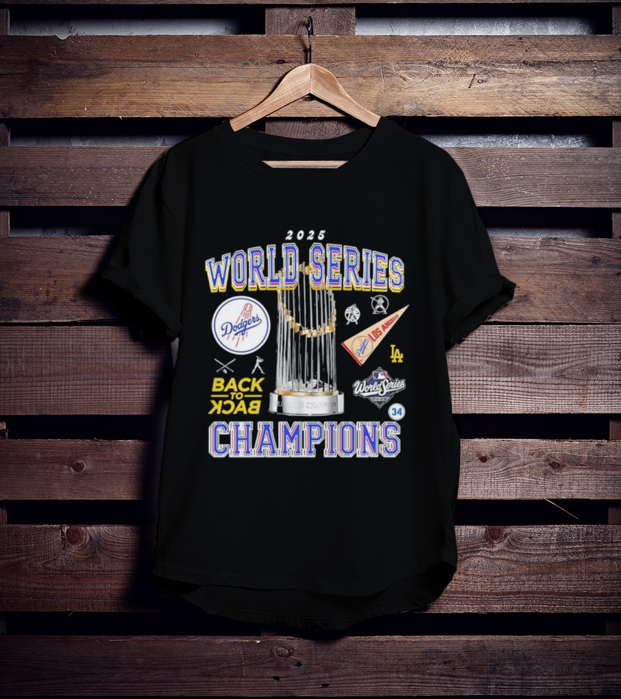 2025 World Series Champions Los Angeles Dodgers Back-to-Back Triumph T-Shirt