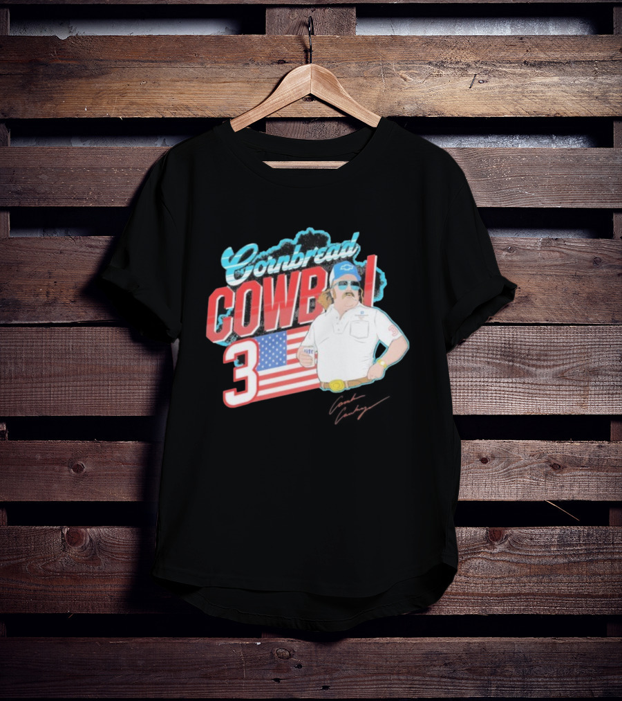 Cornbread Cowboi American Flag 3 Racing Fan T-Shirt