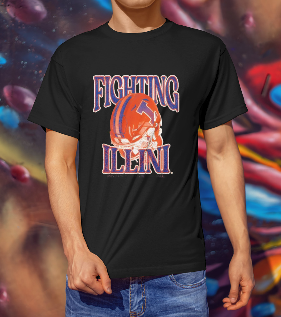 Fighting Illini Football Helmet Classic Design T-Shirt