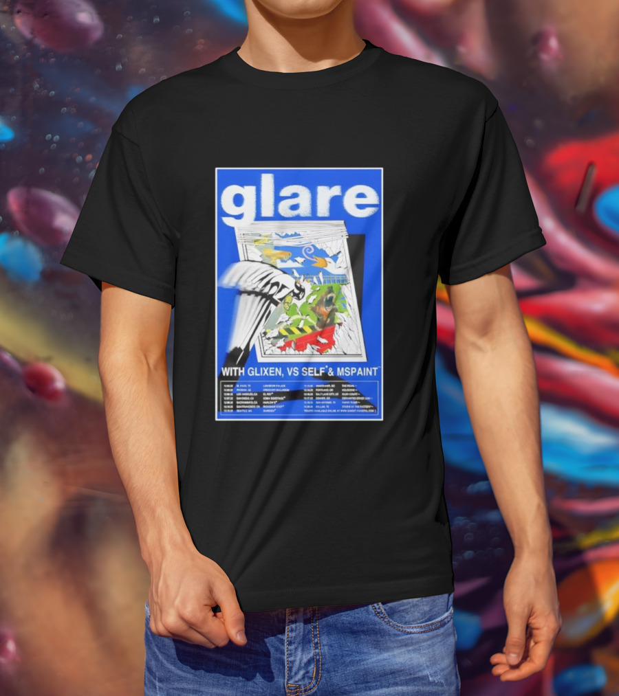 Glare Tour December 2025 With Glixen VS Self MSPAINT Concert Dates T-Shirt