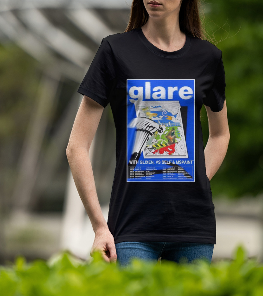Glare Tour December 2025 With Glixen VS Self MSPAINT Concert Dates T-Shirt