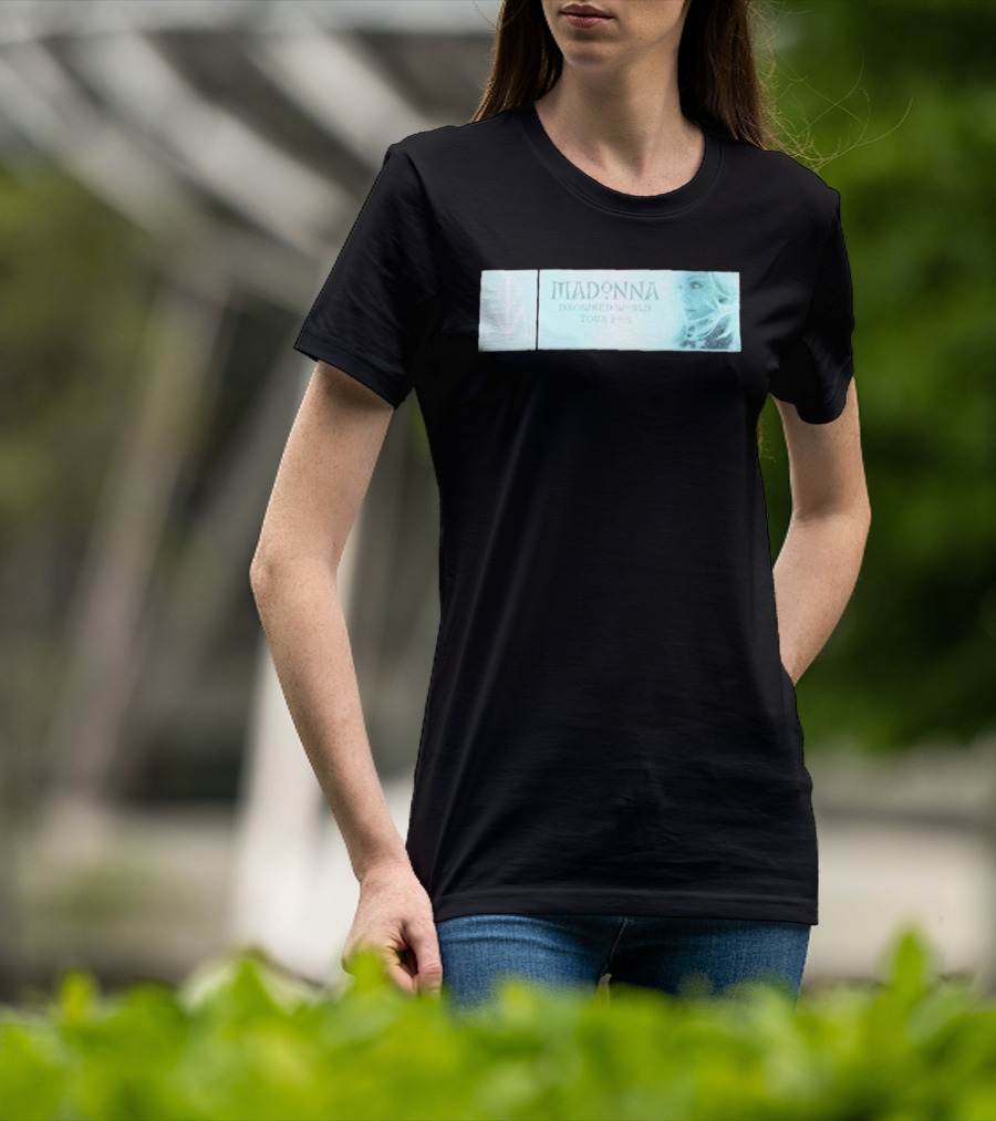 Madonna Drowned World Tour 2001 Blue Aesthetic Album Art T-Shirt