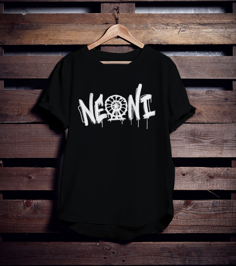 Neoni Ferris Wheel Dripping Graffiti Style Text T-Shirt
