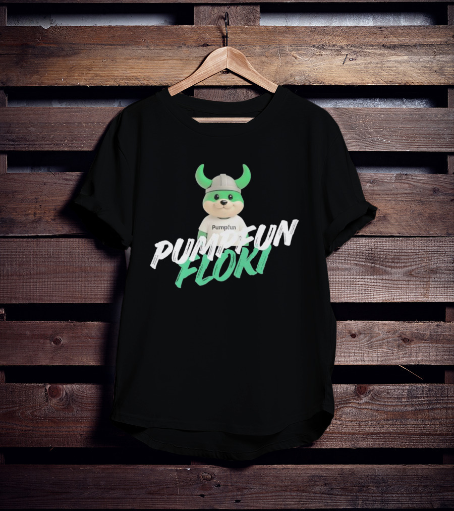 Pumpfun Floki Viking Helmet Character T-Shirt