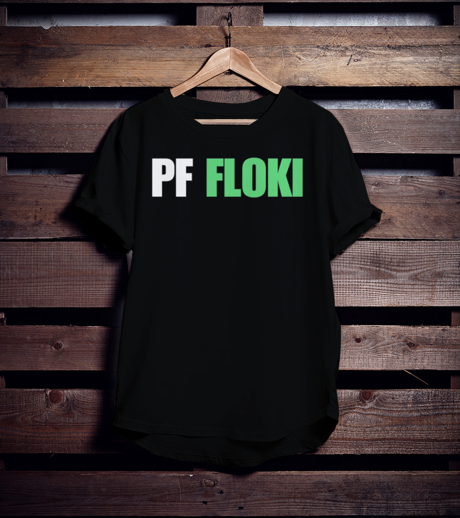 PF Floki Green And White Bold Text T-Shirt