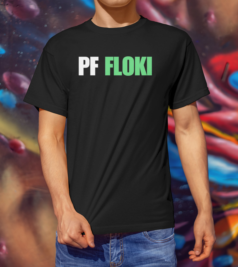 PF Floki Green And White Bold Text T-Shirt