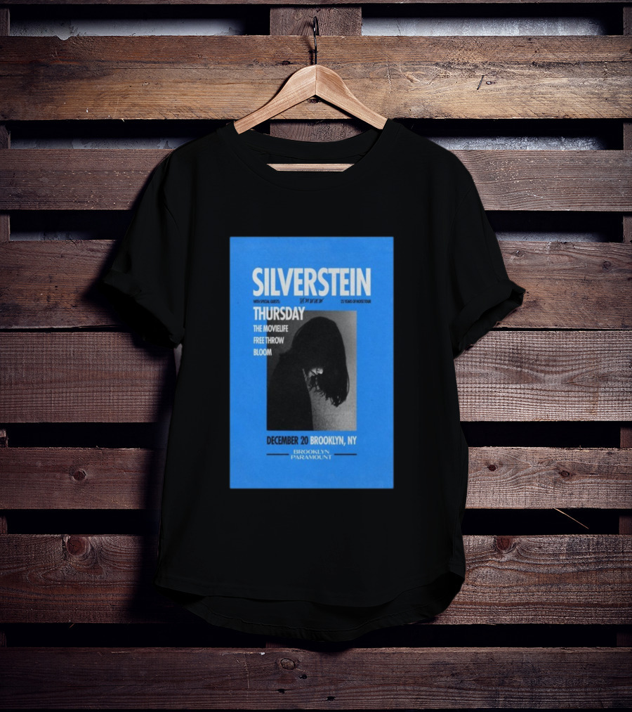 Silverstein 25 Years Of Noise Tour Brooklyn Paramount December 20 Thursday With Special Guests The Movielife Free Throw Bloom T-Shirt