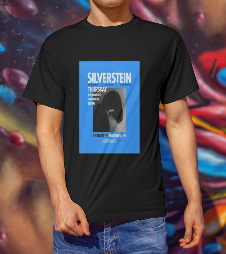 Silverstein 25 Years Of Noise Tour Brooklyn Paramount December 20 Thursday With Special Guests The Movielife Free Throw Bloom T-Shirt