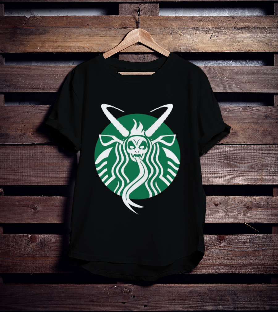 Starbucks Krampuspresso Christmas Coffee Monster Design T-Shirt