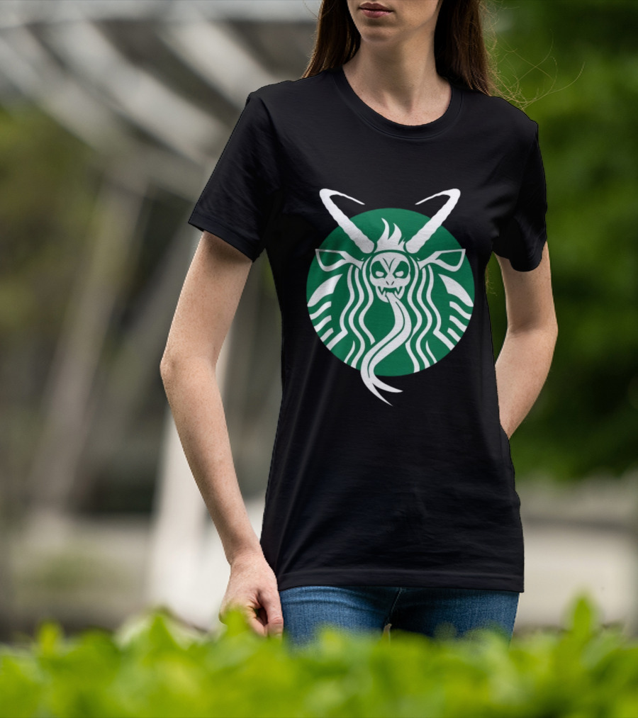 Starbucks Krampuspresso Christmas Coffee Monster Design T-Shirt