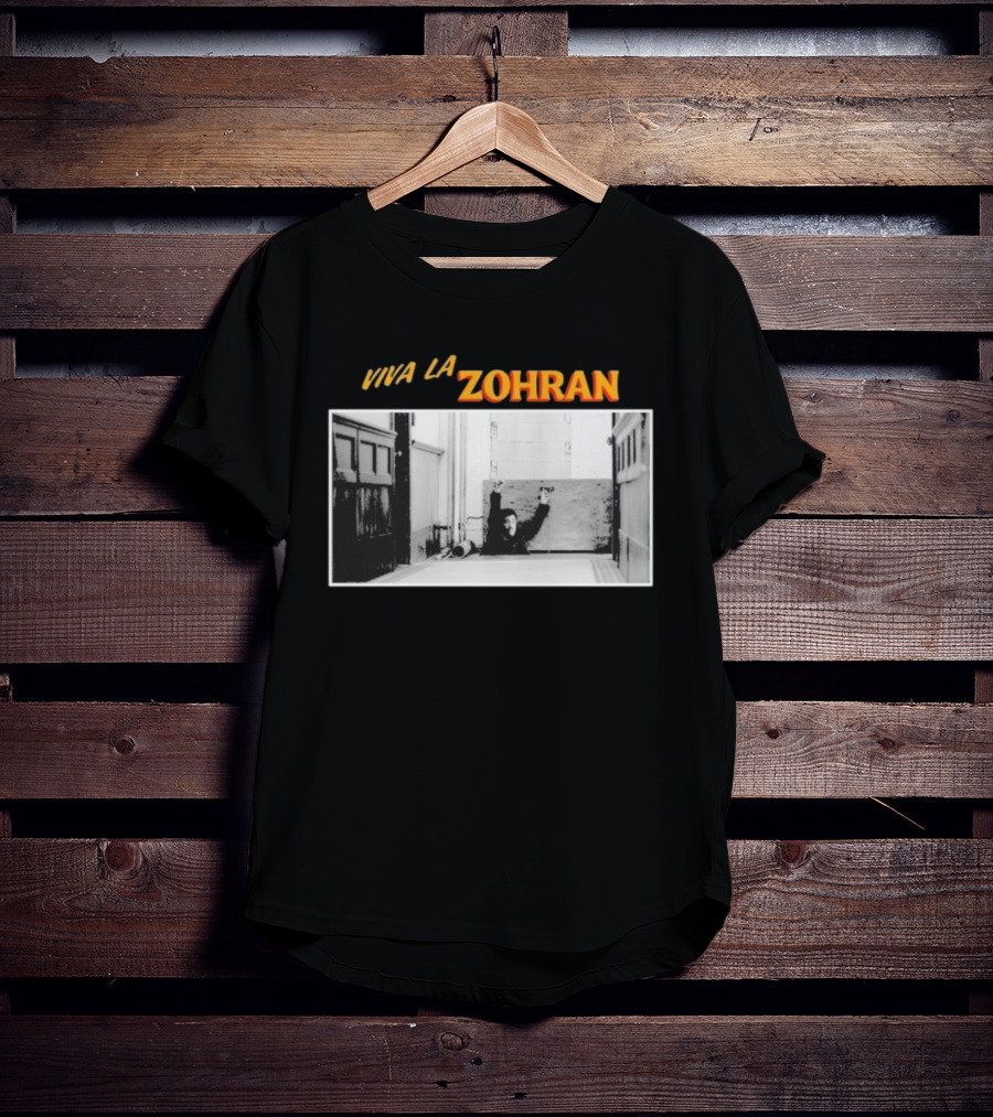 Viva La Zohran Zohran Mamdani Black And White Hallway Enthusiastic Expression T-Shirt