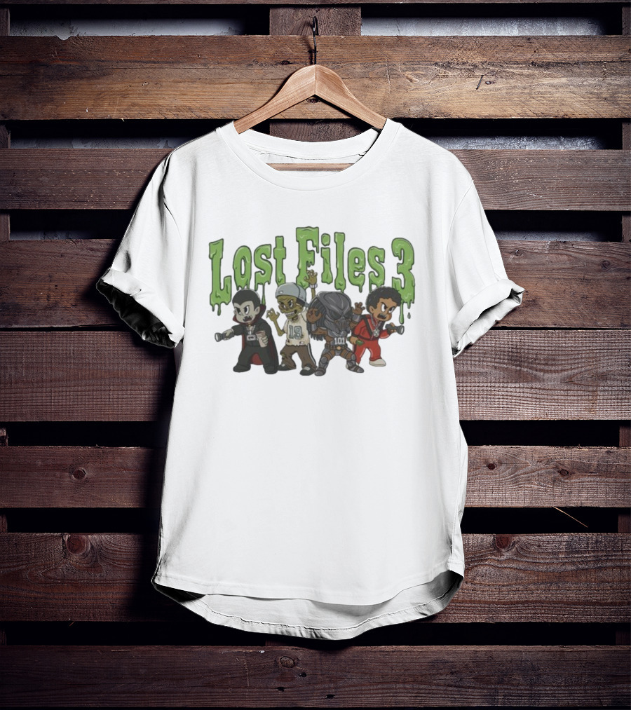 Lost Files 3 Characters With Vampire Zombie Alien Costumes T-Shirt