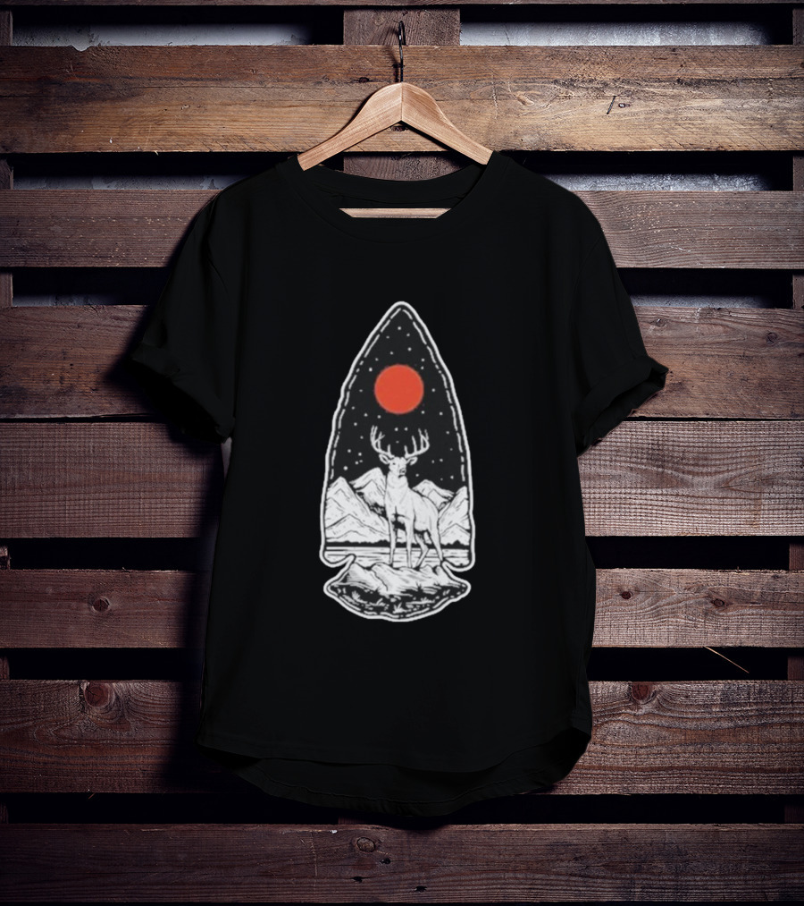 Black Rifle Coffee Deer Arrowhead Mountains And Night Sky T-Shirt