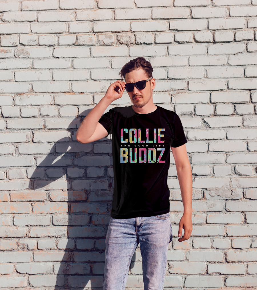 COLLIE BUDDZ The Good Life Bold Colorful Pattern T-Shirt