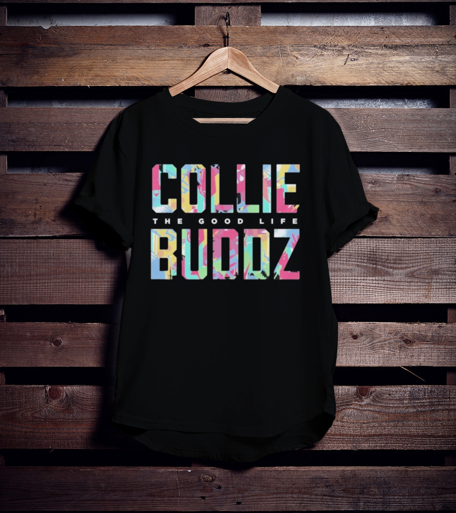 COLLIE BUDDZ The Good Life Bold Colorful Pattern T-Shirt
