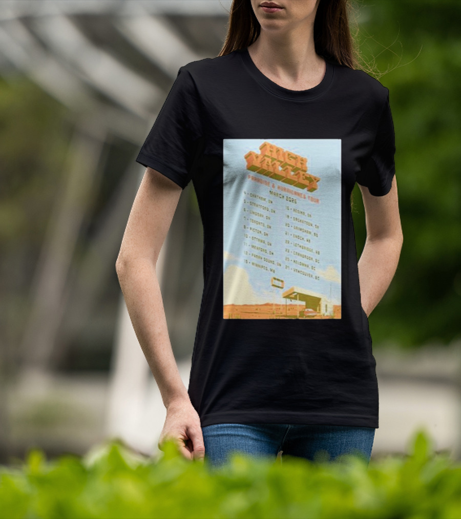 High Valley Paradise Hurricanes Tour 2026 March Dates Canada USA Locations T-Shirt