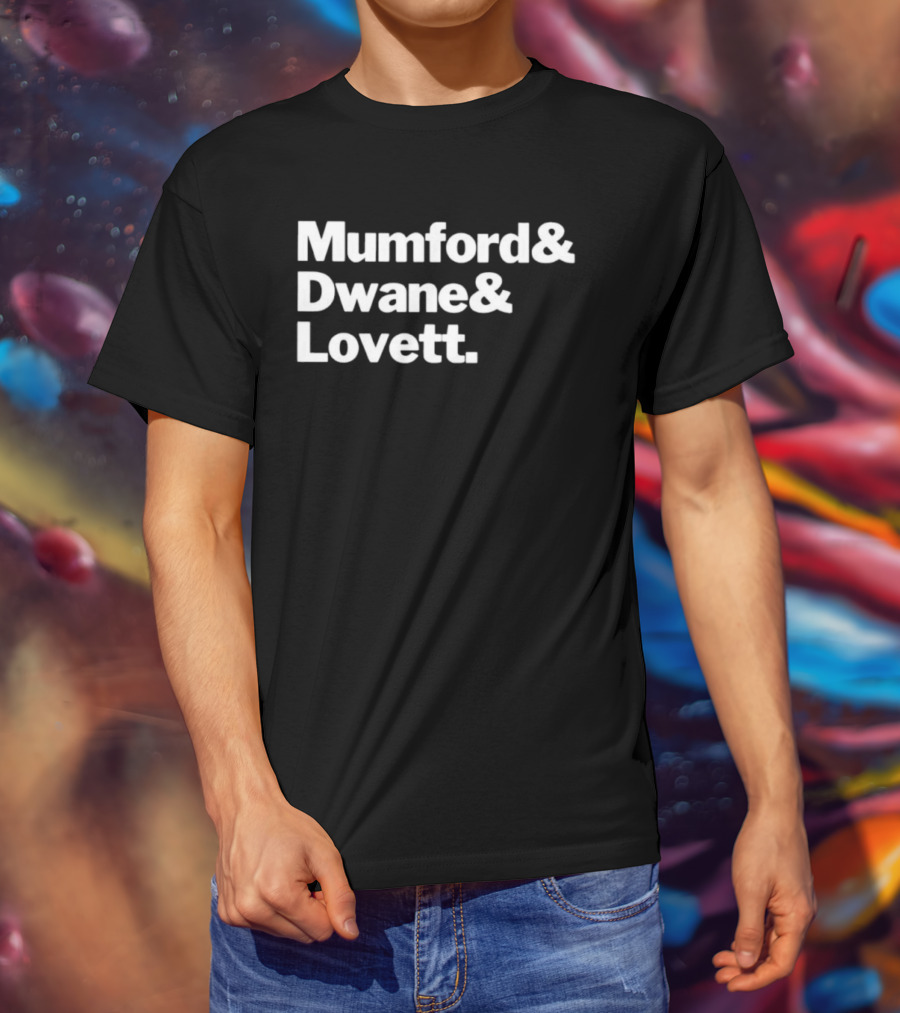 Mumford Dwane Lovett Trio Collaborative Team Typography T-Shirt