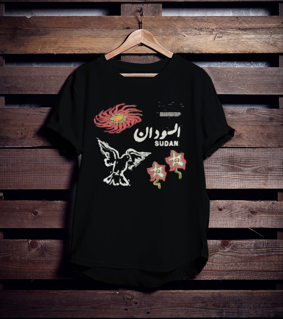 Sudan Palestine Dove Floral Symbolic Imagery T-Shirt