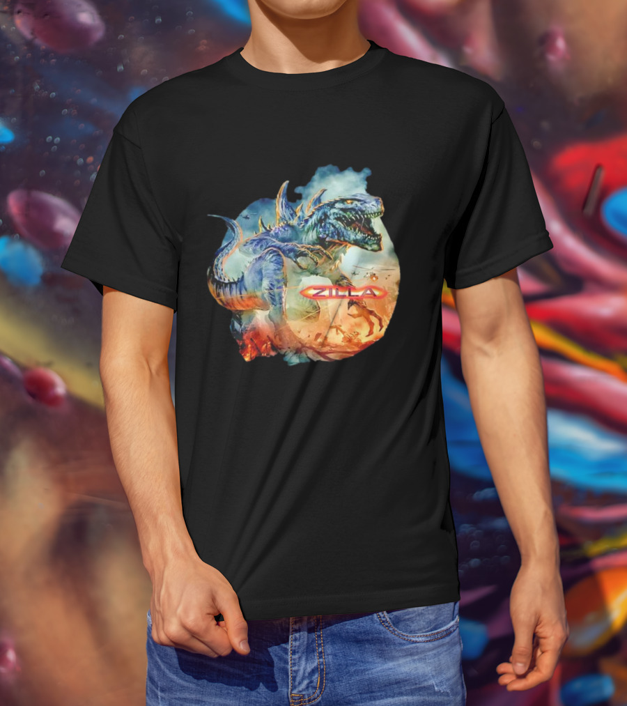 Zilla Monster Mania Epic Battle Chaos Scene T-Shirt