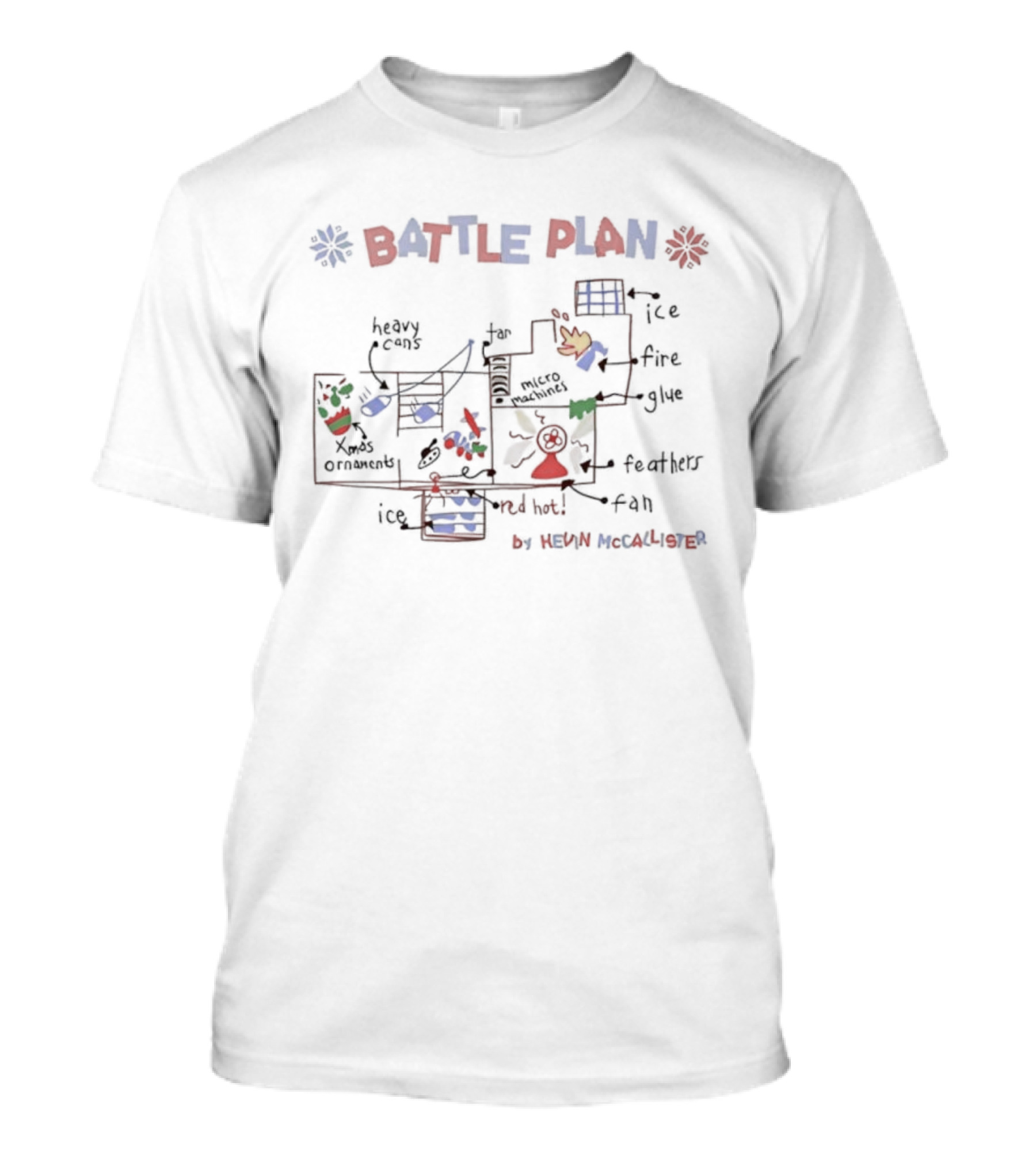 Battle Plan Kevin McCallister House Trap Map Blueprint T-Shirt