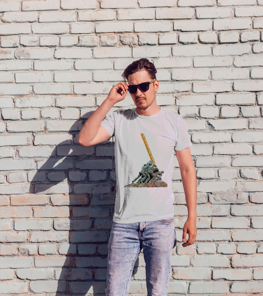 Hoagie Thrower Sandwich Guy Soldiers Raising Sandwich Spoof Satire Joke Anti-Fascist T-Shirt