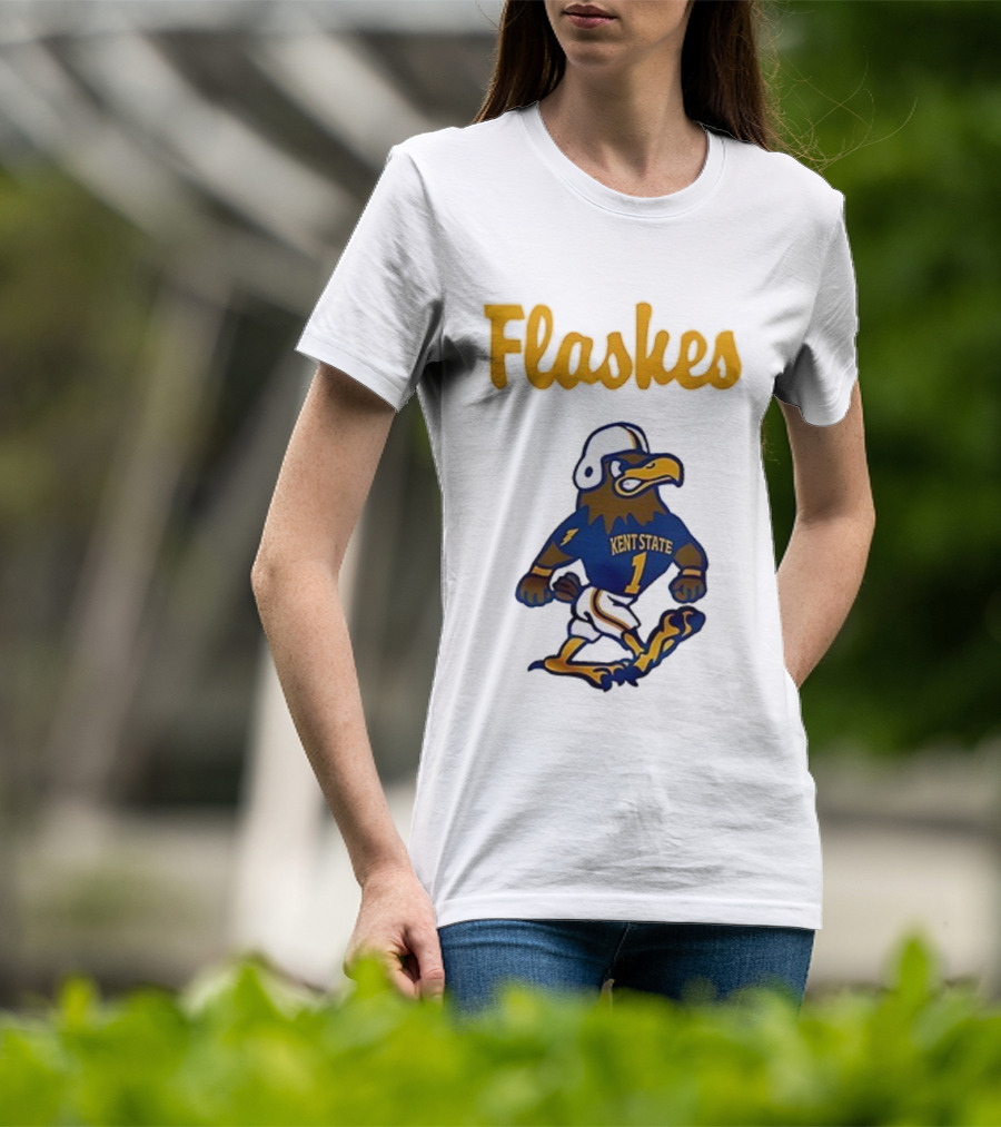 Kent State Golden Flashes Mascot Football Blue Jersey T-Shirt