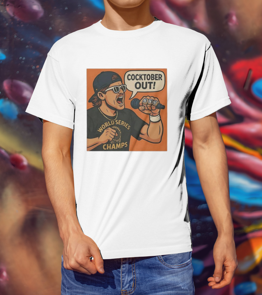 Kiké Hernandez Cocktober Out World Series Champs Dodgers Microphone T-Shirt