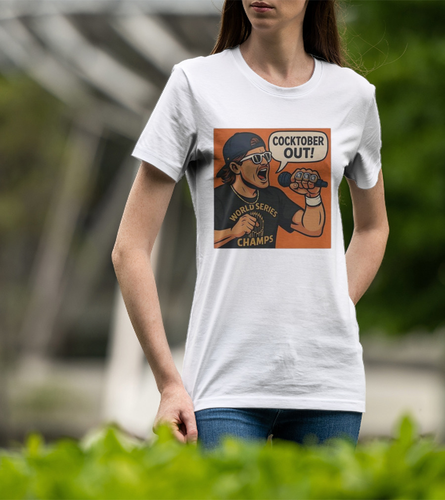 Kiké Hernandez Cocktober Out World Series Champs Dodgers Microphone T-Shirt