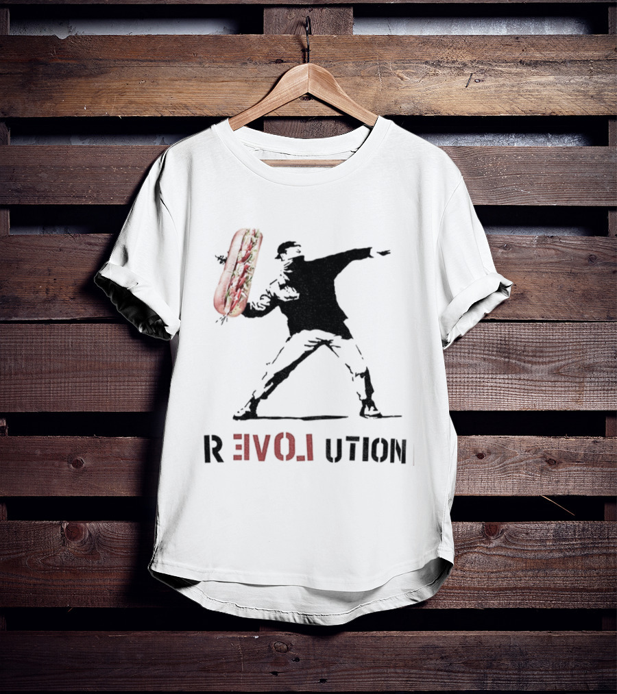 Revolutionary Sandwich Thrower Parody T-Shirt