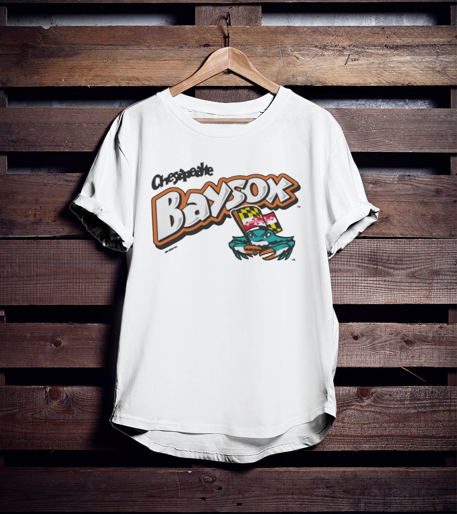 Chesapeake Baysox Toddler Barksdale Carolina Team Logo With Maryland Flag Crustacean T-Shirt