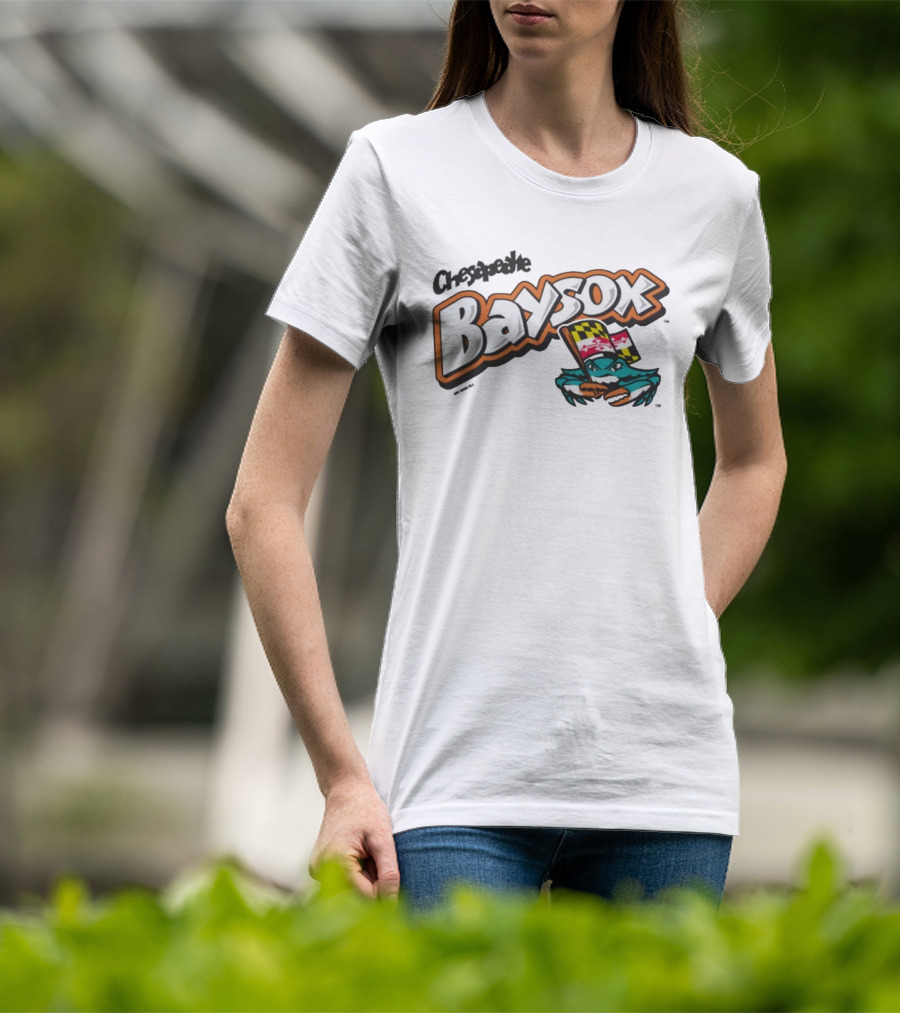 Chesapeake Baysox Toddler Barksdale Carolina Team Logo With Maryland Flag Crustacean T-Shirt