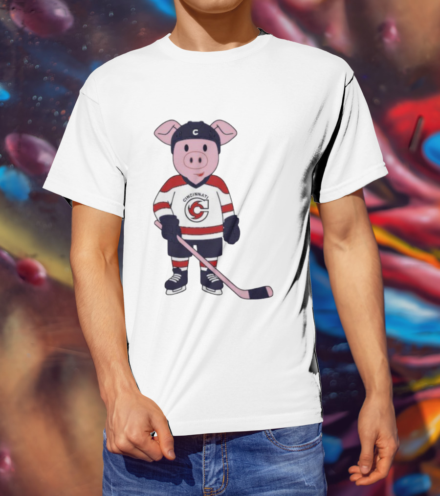 Mom Dad Choppy Puck Chop Kids Mascot Cincinnati Hockey T-Shirt