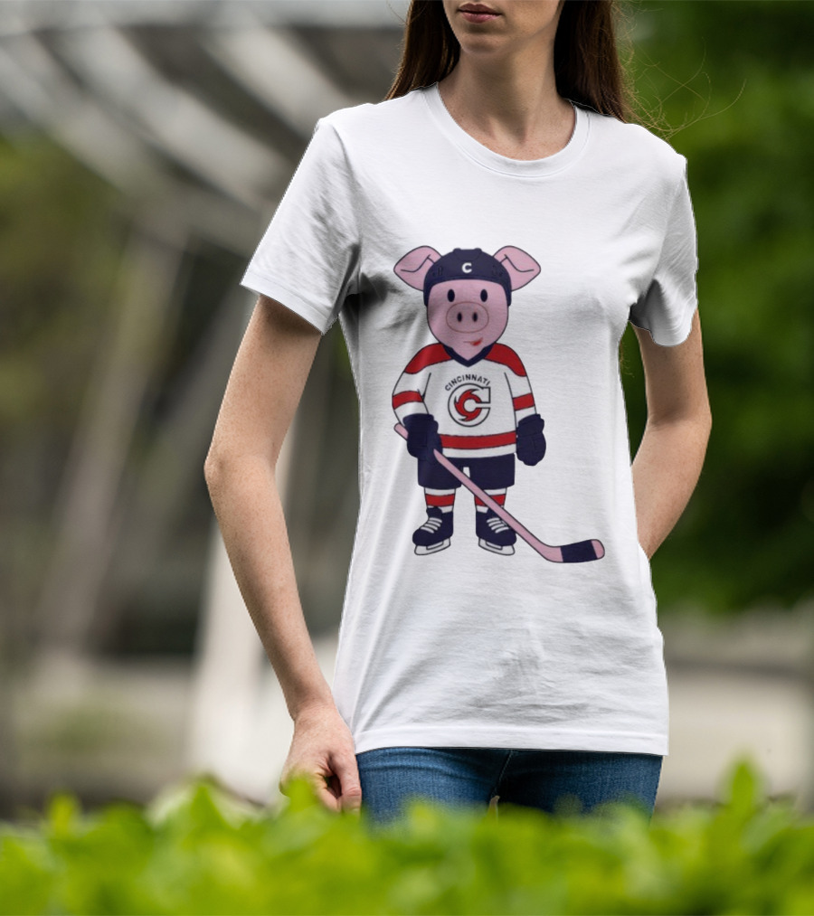 Mom Dad Choppy Puck Chop Kids Mascot Cincinnati Hockey T-Shirt