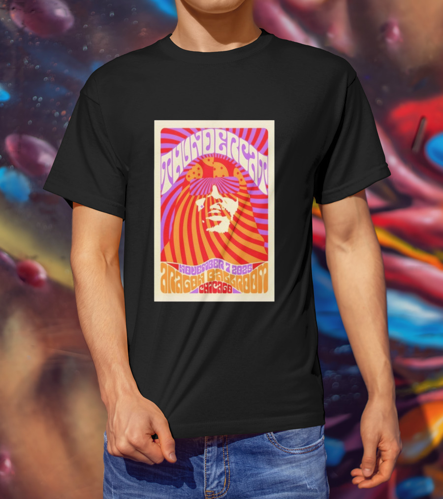 Thundercat November 2025 Aragon Ballroom Chicago Psychedelic Tour T-Shirt