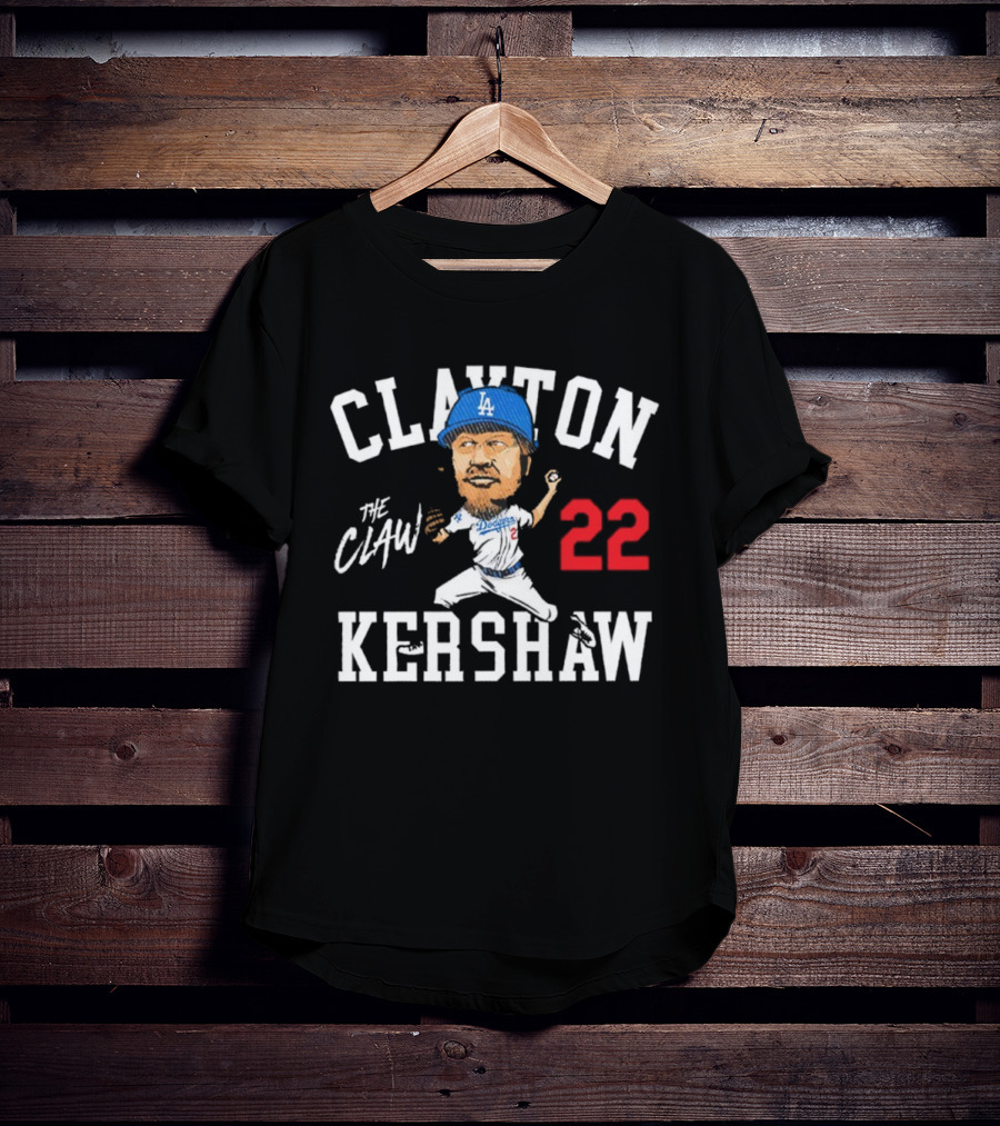 Clayton Kershaw Los Angeles Dodgers The Claw Cartoon 22 T-Shirt
