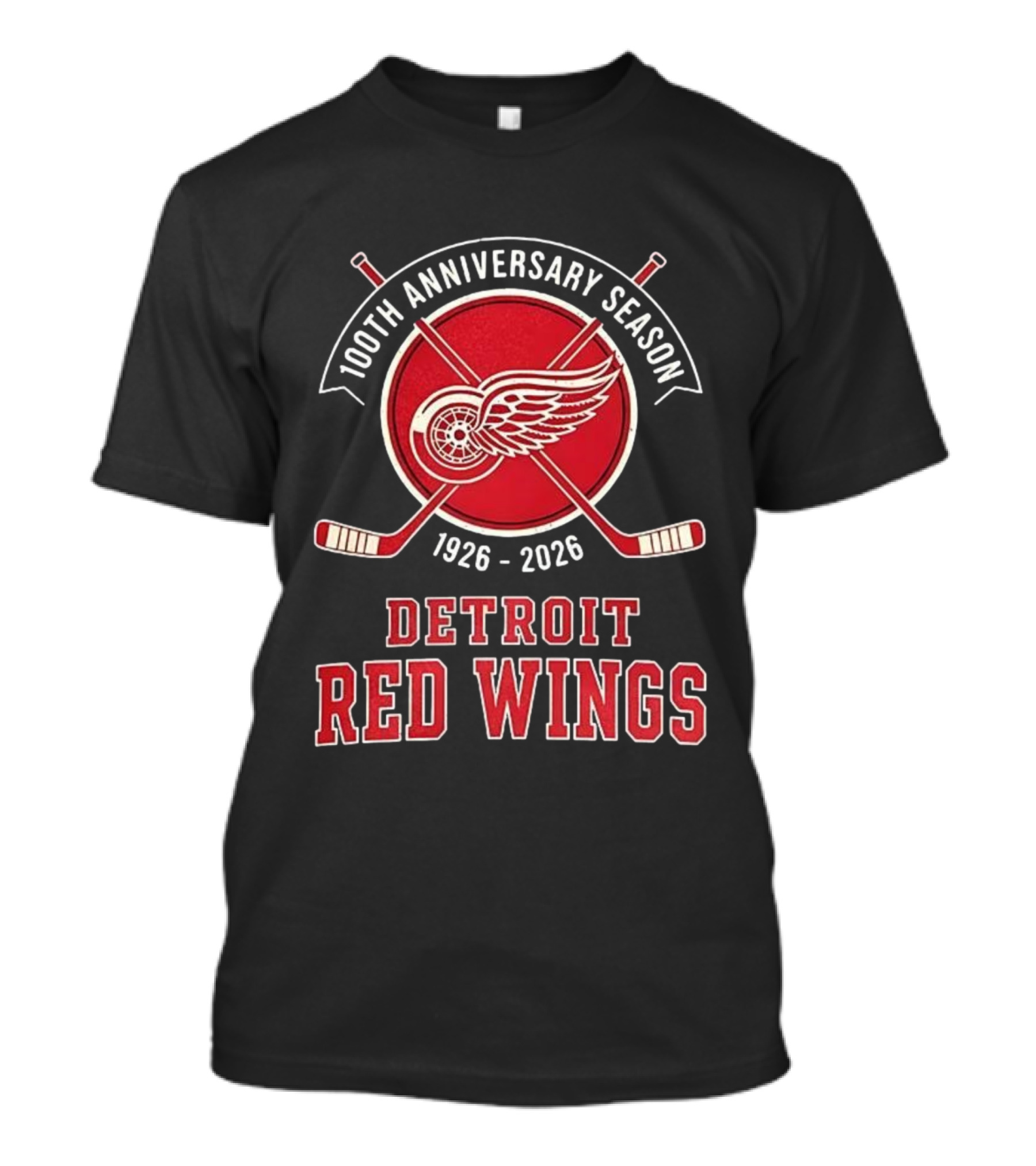 Detroit Red Wings 100th Anniversary Season 1926-2026 T-Shirt