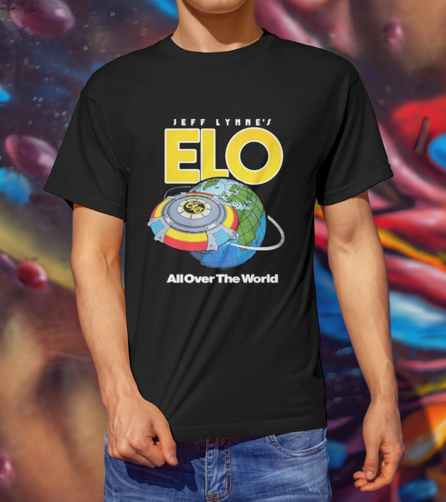 Jeff Lynne's ELO All Over The World Spaceship Globe T-Shirt