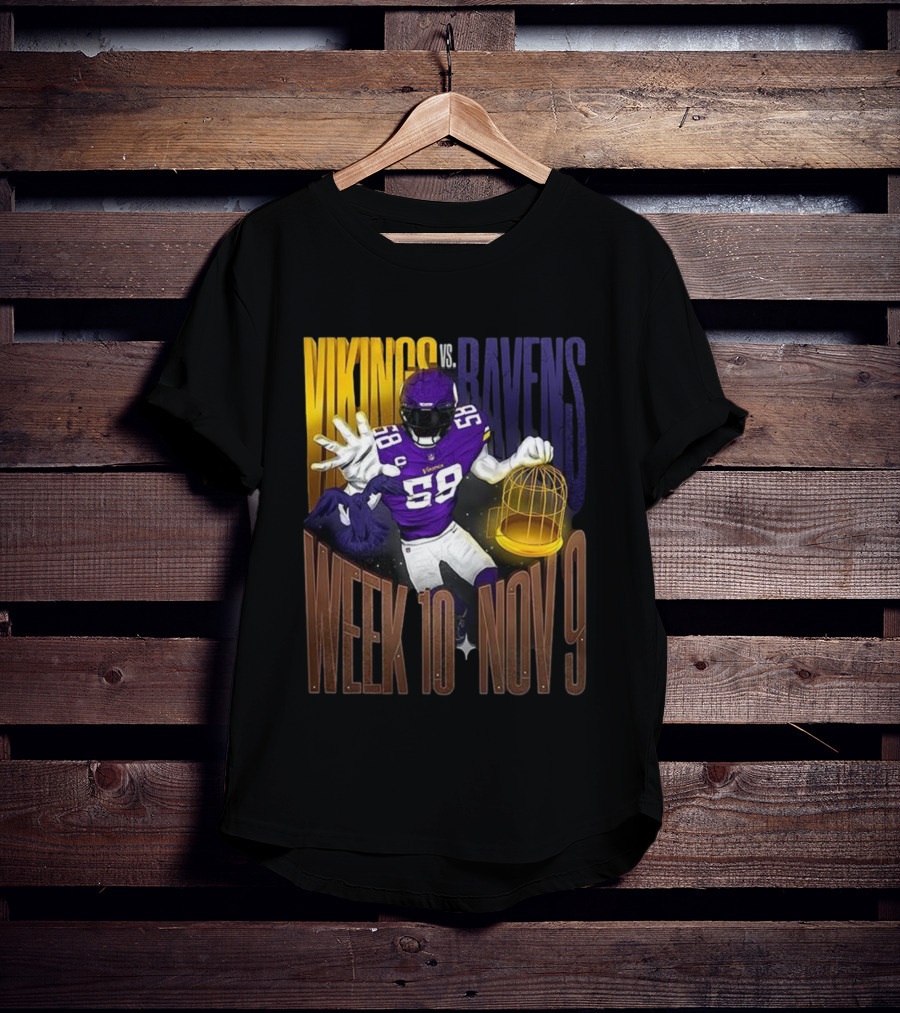 Vikings Vs Ravens Week 10 Nov 9 Football Matchup 58 T-Shirt