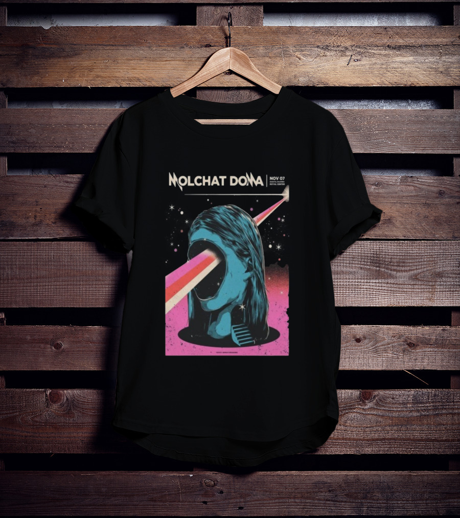 Molchat Doma November 7 2025 Royal Center Bogotá Colombia Head Psychedelic Laser Art Scene T-Shirt